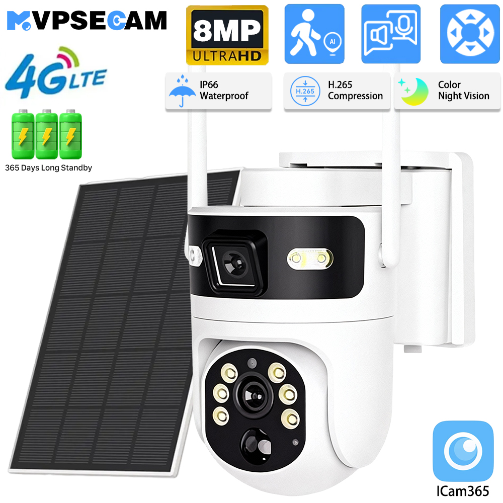 Solar Panel Tilt Mount - 8MP 4K 4G SIM Card PTZ