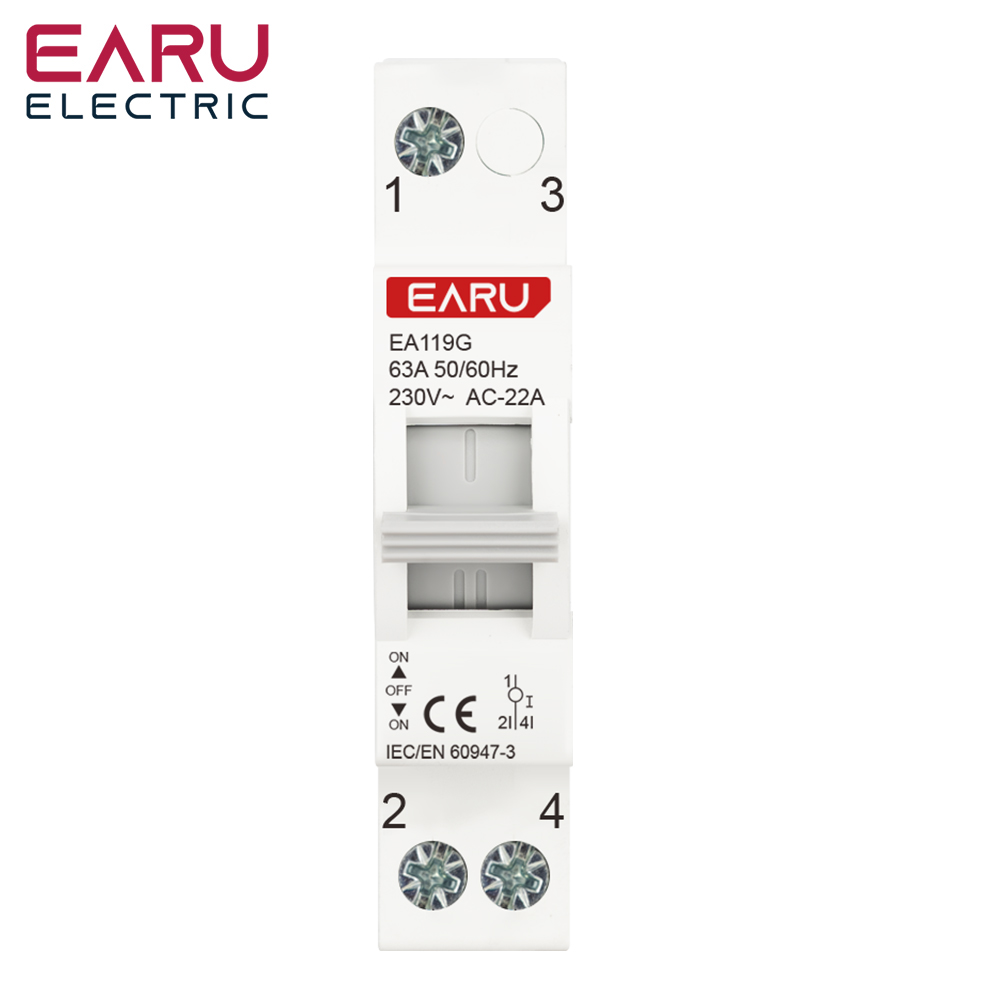 Din Rail Circuit Breaker - EARU 1P 40A 63A AC 230V