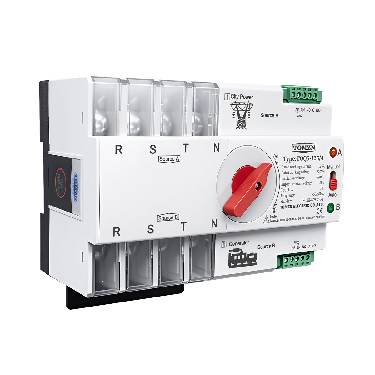 TOMZN Din Rail 2P 3P 4P ATS Du - Din Rail Circuit Breaker recension och pris