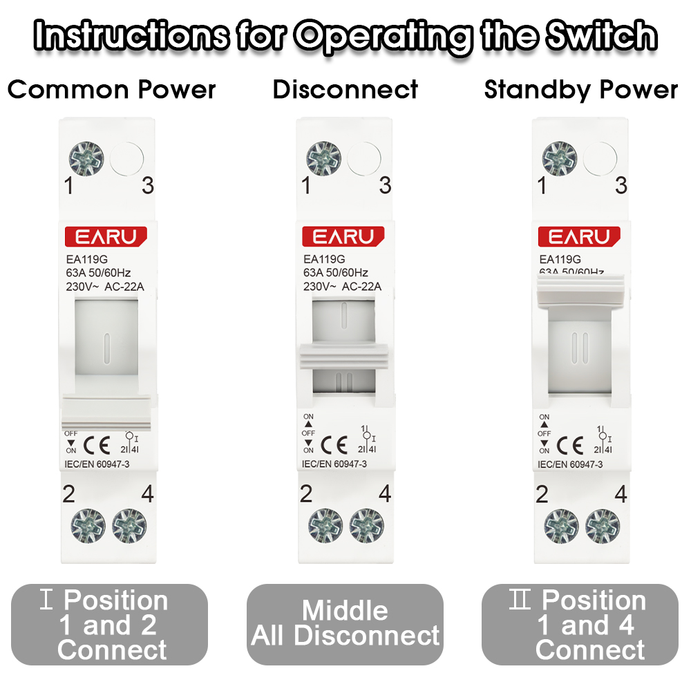 EARU 1P 40A 63A AC 230V Din Ra - Din Rail Circuit Breaker recension och pris
