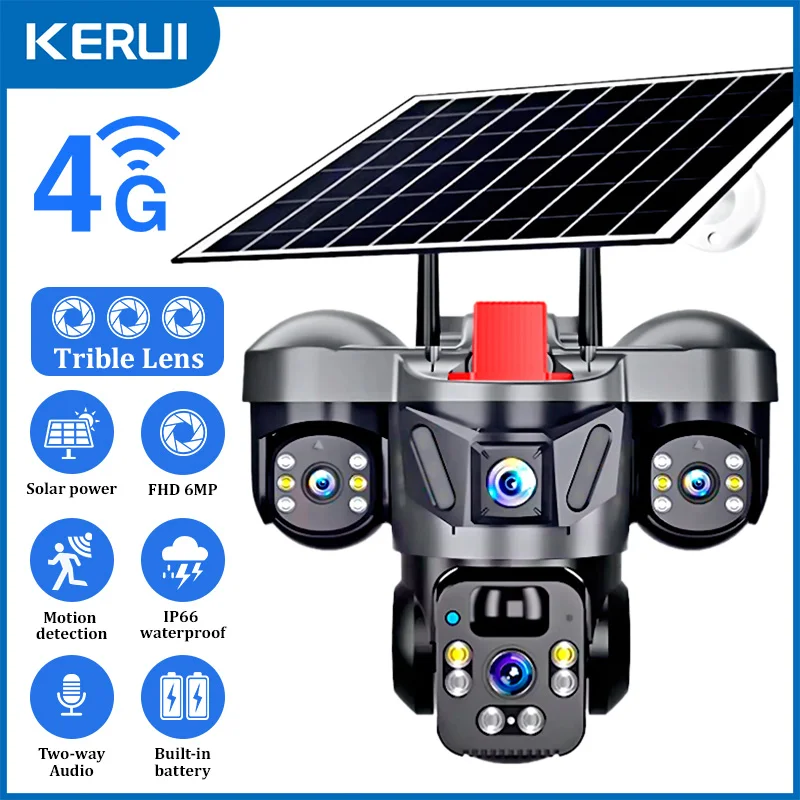 KERUI V380 Pro Outdoor PTZ 6MP - Solar Panel Tilt Mount recension och pris