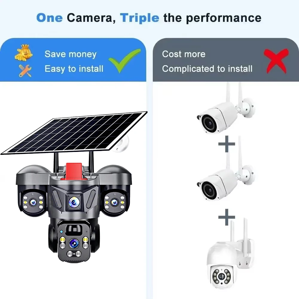 KERUI V380 Pro Outdoor PTZ 6MP - Solar Panel Tilt Mount recension och pris